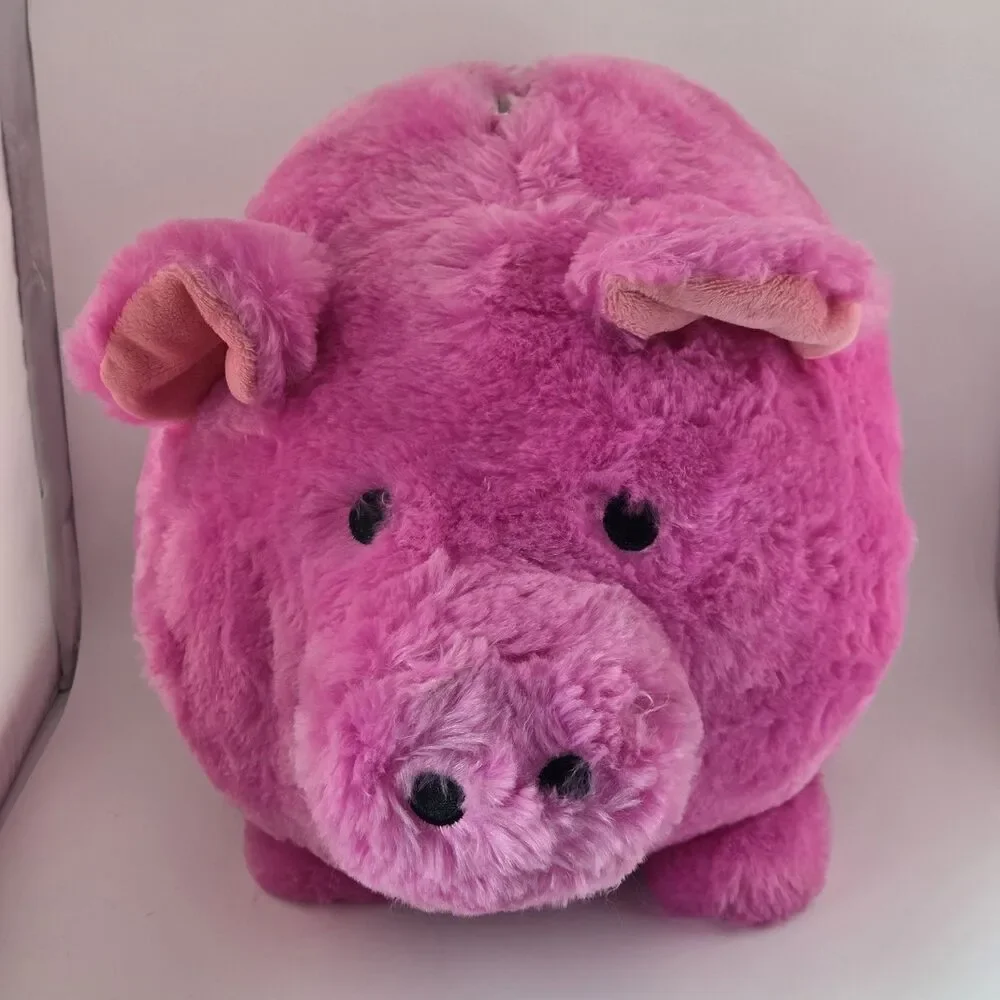JUMBO Plush Piggy Bank Baby Pink Pig Soft Huggable